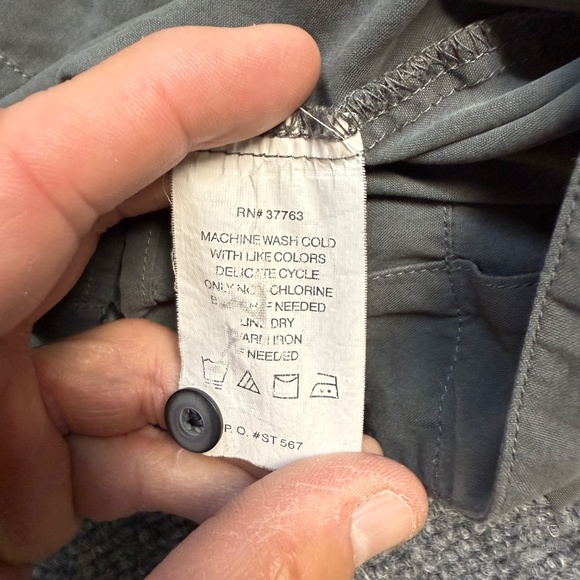 Axis La Mens Embroidery Casual Silk Button Shirt Short Sleeves Gray Size Medium - Picture 6 of 6